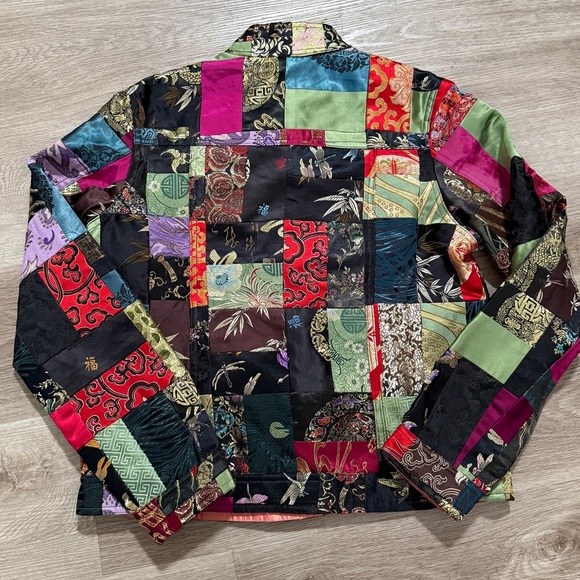 Grace Chuang Y2K Quilted Patchwork 100% Silk Jacket - Picture 2 of 9